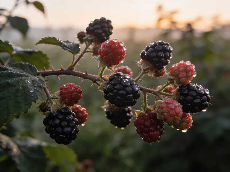 Fresh-picked blackberries, close up