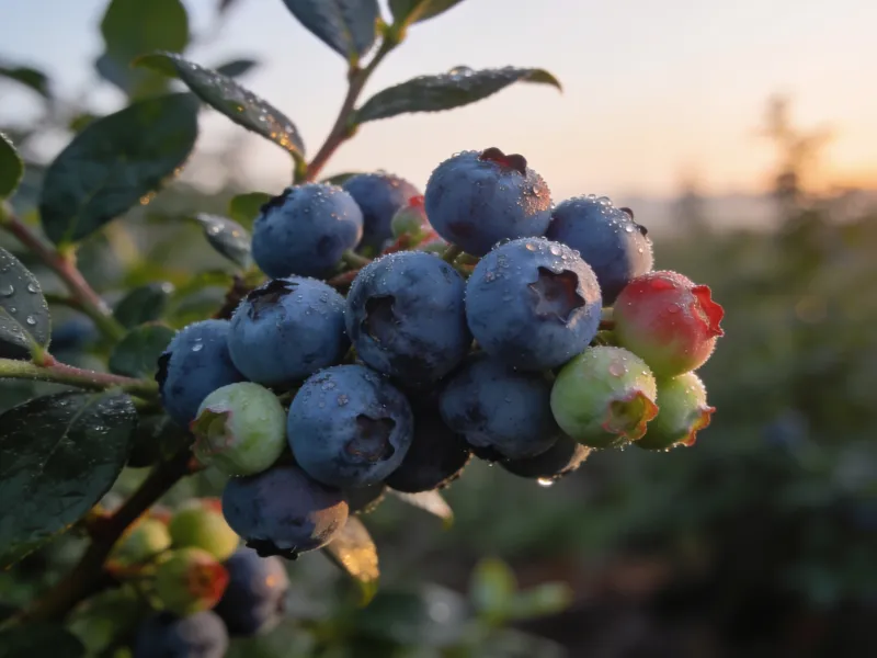 Fresh-picked blueberries, close up