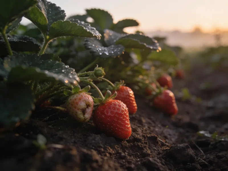 Fresh-picked strawberries, close up